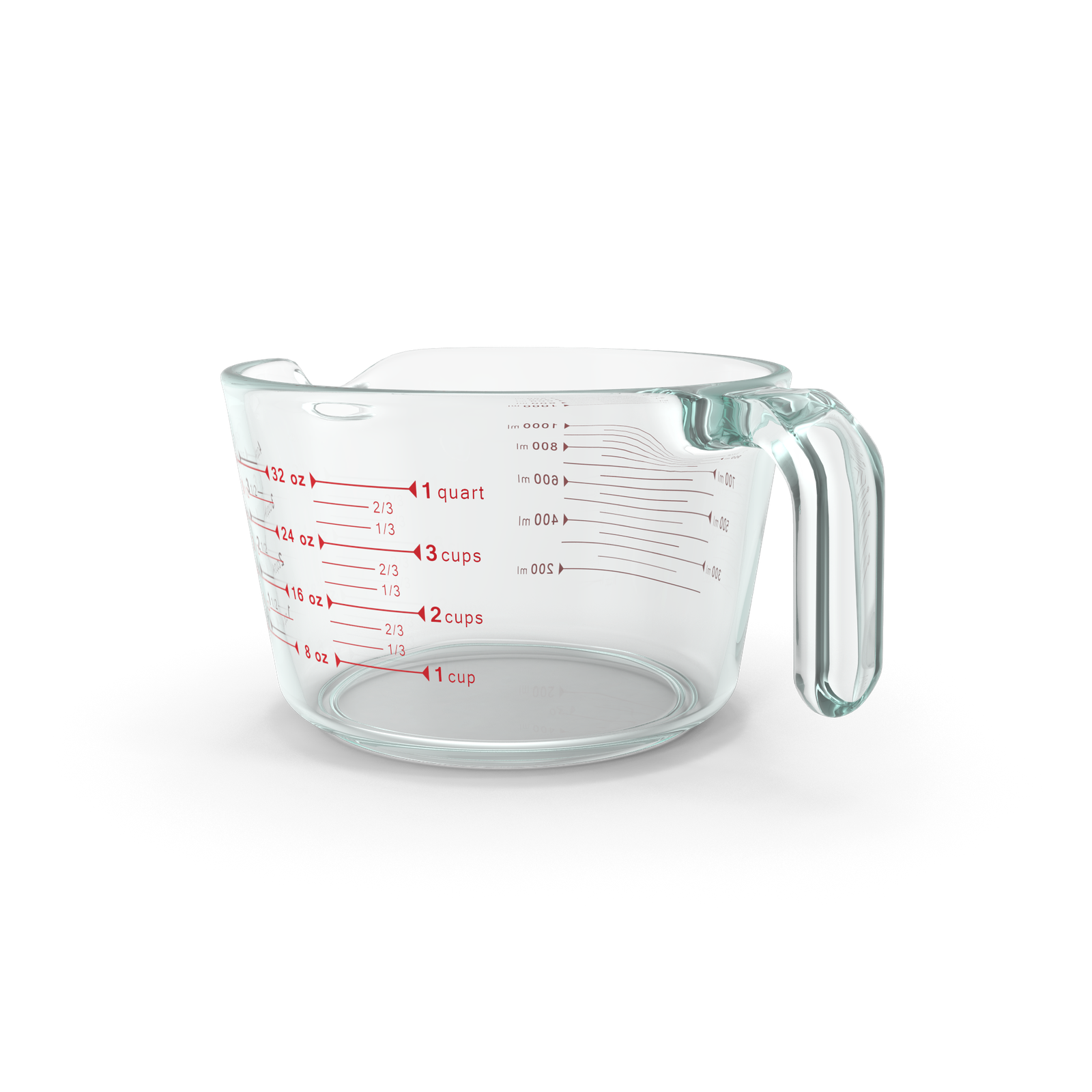 One Quart Glass Measuring Cup.H03.2k