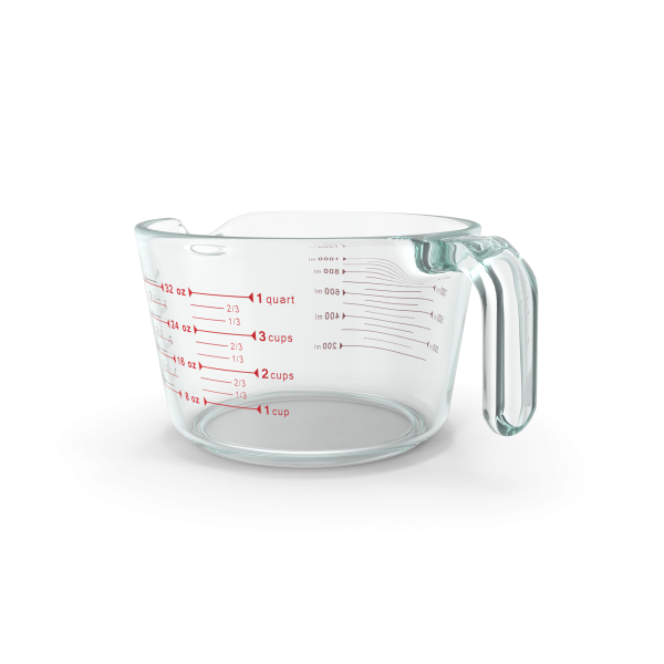 One Quart Glass Measuring Cup.H03.2k