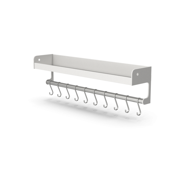 White Kitchen Rack With Hooks.H03.2k